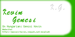 kevin gencsi business card